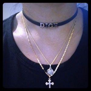 Christian Dior leather choker